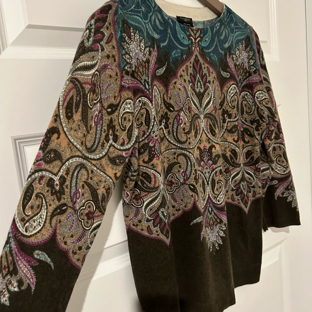 Talbots Cashmere Audrey Paisley Sweater - Picture 4 of 8